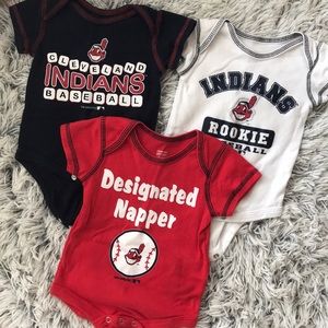 Cleveland Indians Baseball Onesie Bundle 0-3 month
